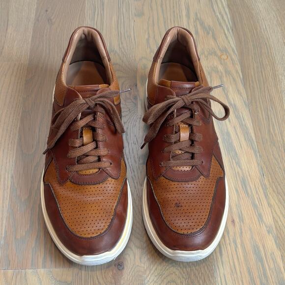 Allen Edmonds Osborn Leather Sneakers Retro Dress Casual Brown Mens Size 10 - Picture 2 of 10